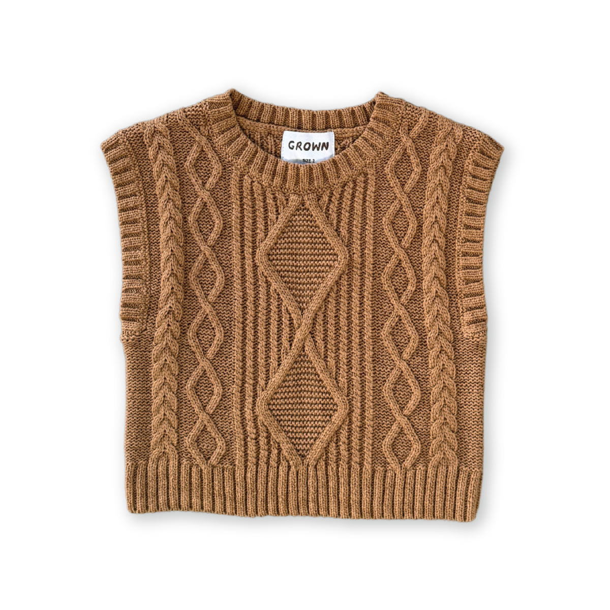 openyy【OPEN Yy】 CHUNKY KNIT VEST : BROWN Open yy 오픈yy chunky knit vest brown M | 후루츠패밀리
