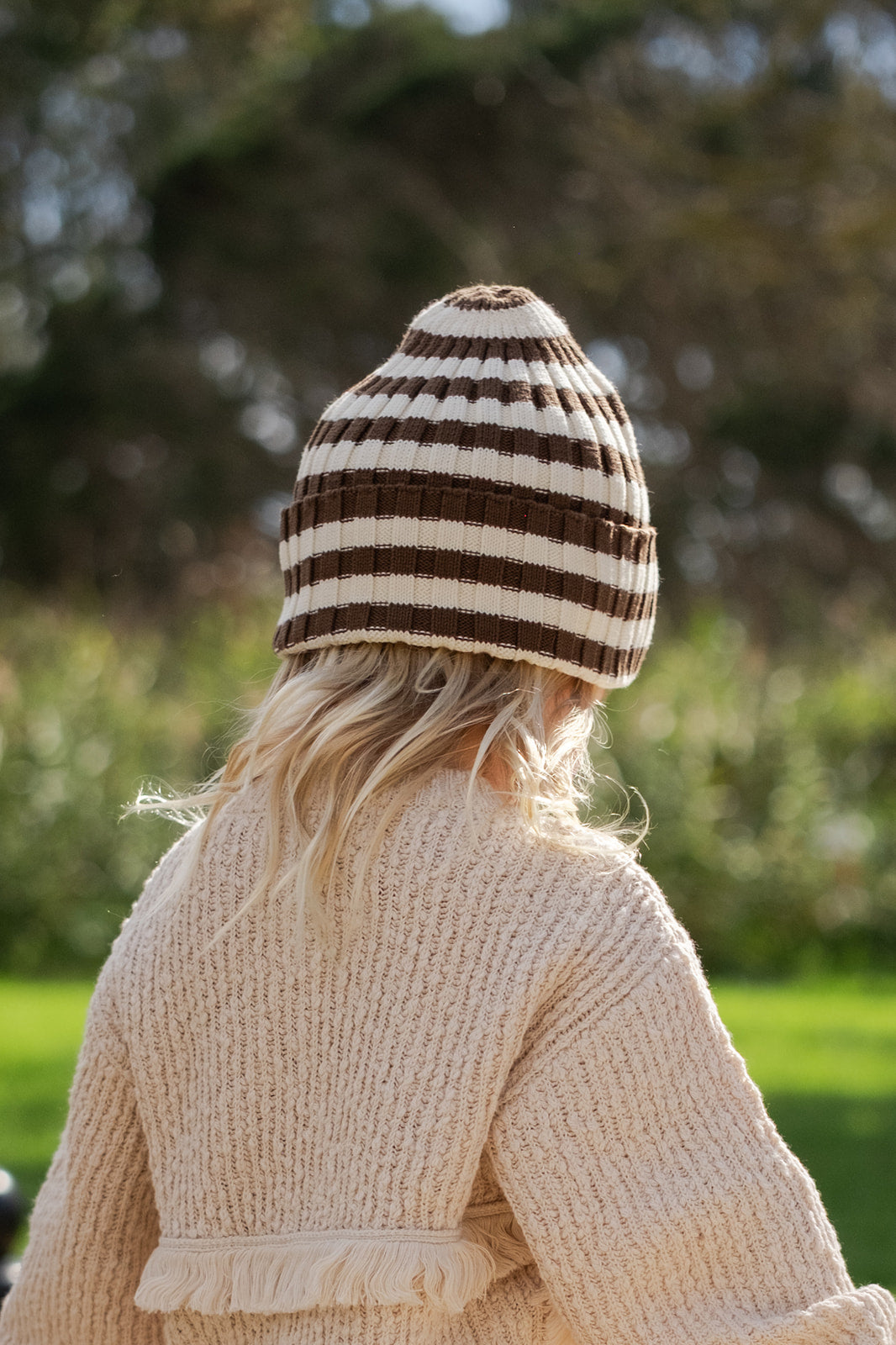 Pixie Rib Organic Striped Pixie Rib Beanie - Espresso – Grown Shop